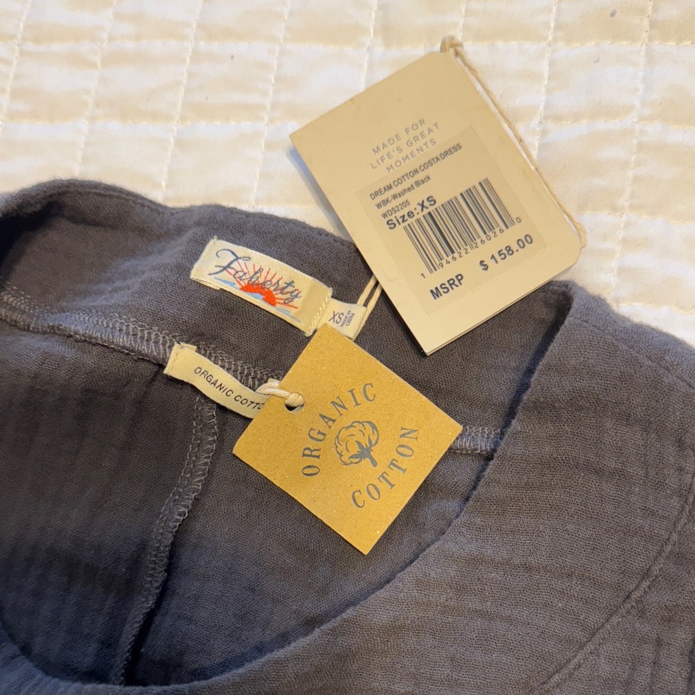 Faherty Charcoal Guaze dress szXS. NWT A12 - Picture 5 of 5